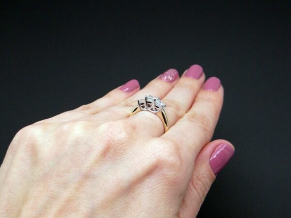 2.30Ct Forever Princess Diamond 3 Stone Engagement Ring 14k Yellow Gold