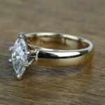 6 Prong Set Solitaire Marquise 2Ct Diamond Engagement Ring 14k White Gold