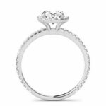 3.00 Ctw White Oval Cut Diamond Halo With Accent Wedding Engagement Ring 925 Sterling Silver