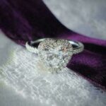 2.20 Ct Heart Shape Diamond Halo Engagement Ring 14k White Gold Finish