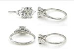 3.28 Ctw Cushion & Pear Cut Diamond Engagement Ring 14K White Gold