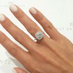 2.36Ctw Round Cut Diamond Cushion Shape Halo Engagement Ring 925 Sterling Silver