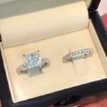 2.83 Ct Princess Cut Brilliant Diamond Ring Bridal Wedding Set Ring 14k White Gold