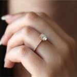 8X6 MM Oval Cut Diamond Solitaire Engagement Ring 14K Rose Gold