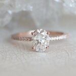 8X6 MM Oval Cut Diamond Solitaire Engagement Ring 14K Rose Gold