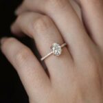 8X6 MM Oval Cut Diamond Solitaire Engagement Ring 14K Rose Gold