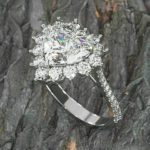 2.38 Ct Heart Shape Diamond Antique Flower Halo Engagement Ring 925 Sterling Silver