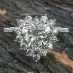 2.38 Ct Heart Shape Diamond Antique Flower Halo Engagement Ring 925 Sterling Silver