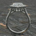 2.38 Ct Heart Shape Diamond Antique Flower Halo Engagement Ring 925 Sterling Silver