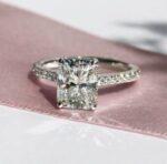 2.70Ct Radiant Cut Hidden Halo Diamond Engagement Ring 14K White Gold