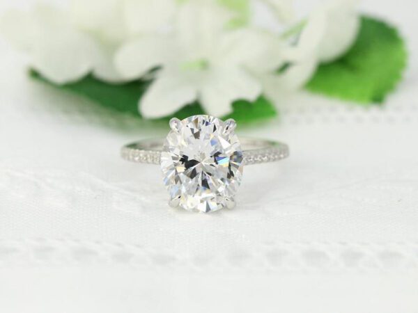 5.3ctw Oval Solitaire Engagement Ring, Cocktail Ring 14K Gold
