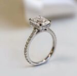 2.70Ct Radiant Cut Hidden Halo Diamond Engagement Ring 14K White Gold