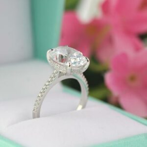 5.3ctw Oval Solitaire Engagement Ring, Cocktail Ring 14K Gold