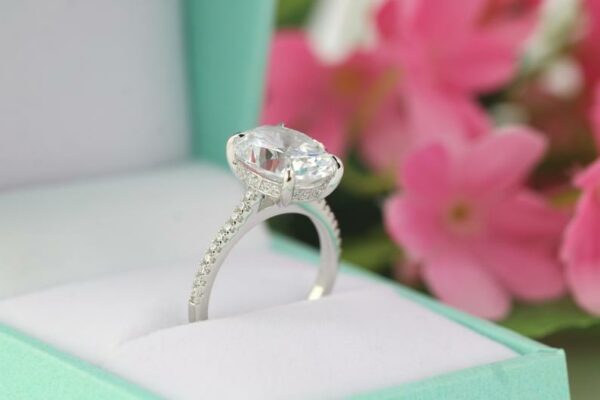 5.3ctw Oval Solitaire Engagement Ring, Cocktail Ring 14K Gold