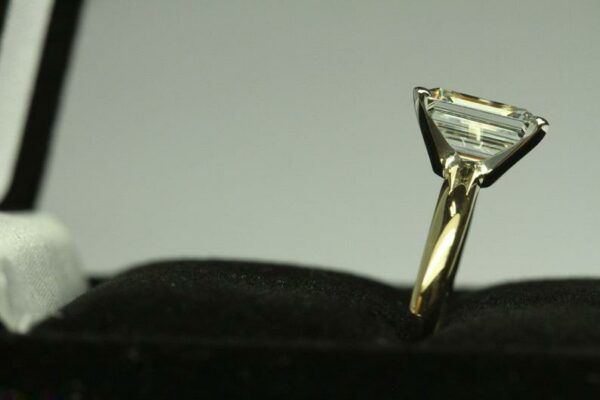 3.Carat Emerald Cut Diamond Solitaire Engagement Ring Solid 14k Yellow Gold