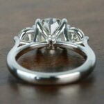 2.80 Ctw Cushion & Round Cut Diamond Engagement Ring 14K White Gold Plated