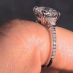 3.68Ctw Cushion Cut Double Prong Diamond Engagement Ring 14k White Gold