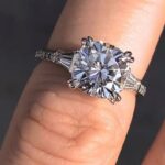 3.68Ctw Cushion Cut Double Prong Diamond Engagement Ring 14k White Gold