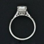 Art Deco 2.38 Ctw Asscher Cut Diamond Engagement Ring Solid 14K Gold Plated