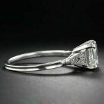 Art Deco 2.38 Ctw Asscher Cut Diamond Engagement Ring Solid 14K Gold Plated