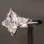 3.Ct Solitaire Marquise Cut & Trillion Diamond 3 Stone Engagement Ring 10K White Gold