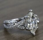 2.78 Ct Antique Marquise Cut Diamond Engagement Ring 925 Sterling Silver