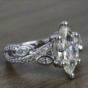 2.78 Ct Antique Marquise Cut Diamond Engagement Ring 925 Sterling Silver