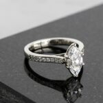 2.34 Ctw Marquise Cut Solitaire With Accents Diamond Engagement Ring 925 Sterling Silver