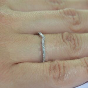 Diamond Matching Wedding Band, 14k Rose Gold Cluster Wedding Ring
