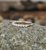 0.25 Ct Brilliant Cut Round Bubble Dot Half Eternity Band 10K Rose Gold