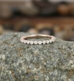 0.25 Ct Brilliant Cut Round Bubble Dot Half Eternity Band 10K Rose Gold