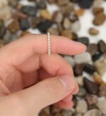 0.25 Ct Brilliant Cut Round Bubble Dot Half Eternity Band 10K Rose Gold