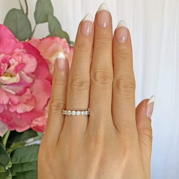 2 ctw Classic Full Eternity Band Round Diamond Luxury Wedding Band 925 Sterling Silver