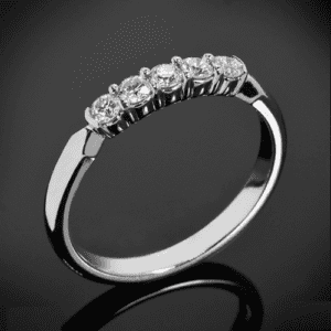 0.25ctw Five Stone Prong Set Diamond Wedding Band Ring 14k White Gold Plated