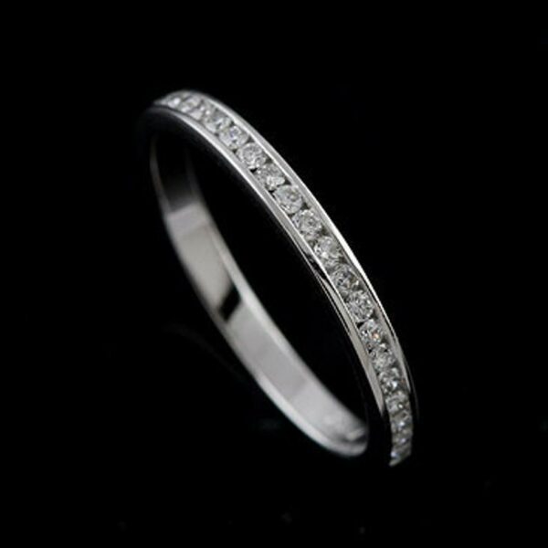 0.33 ctw Channel Set Diamonds Band Half Eternity Wedding Band 10K White Gold