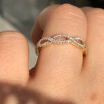 Half Infinity Wedding Ring 0.65ct Round Diamond With 14K Yellow Gold
