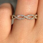 Half Infinity Wedding Ring 0.65ct Round Diamond With 14K Yellow Gold
