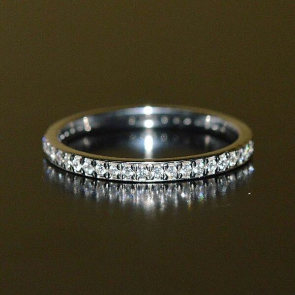 1.60mm Round Eternity Wedding Band Ring 0.62Ctw Diamond With 14k White Gold