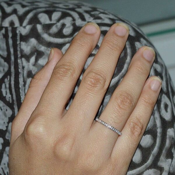 1.60mm Round Eternity Wedding Band Ring 0.62Ctw Diamond With 14k White Gold