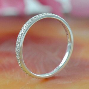 1.60mm Round Eternity Wedding Band Ring 0.62Ctw Diamond With 14k White Gold