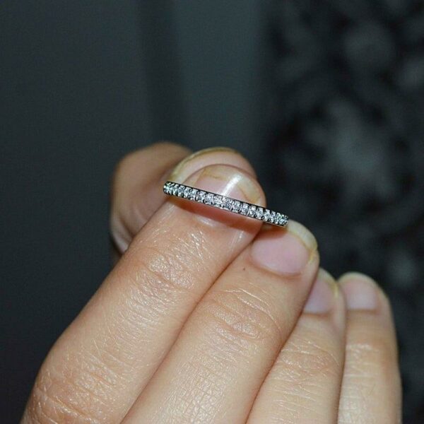 1.60mm Round Eternity Wedding Band Ring 0.62Ctw Diamond With 14k White Gold