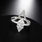 2.17 Ct Marquise Cut Diamond Fancy Engagement Ring 14k White Gold Plated