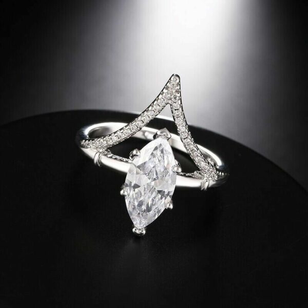 2.17 Ct Marquise Cut Diamond Fancy Engagement Ring 14k White Gold Plated