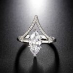 2.17 Ct Marquise Cut Diamond Fancy Engagement Ring 14k White Gold Plated