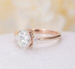 3 Stone Oval Diamond Engagement Ring 14K Rose Gold