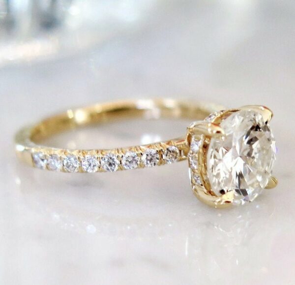 2Ct Round Solitaire Engagement ring Classic Round Cut 4 Prong Ring