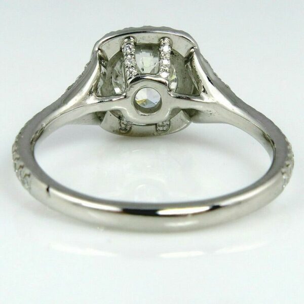 2.55Ctw Cushion Cut Diamond Halo Engagement Ring 14K White Gold