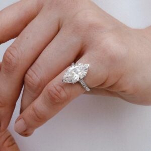 Marquise Cut Engagement Ring, Marquise Simulated Diamond Ring