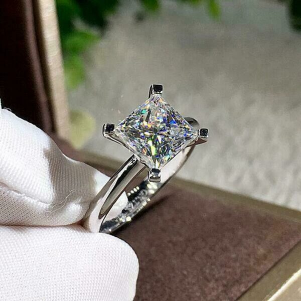 Princess Cut Diamond 4 Prong Solitaire Engagement Ring
