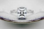 3.55 Ctw Cushion Diamond Hidden Halo Engagement Ring 14K White Gold